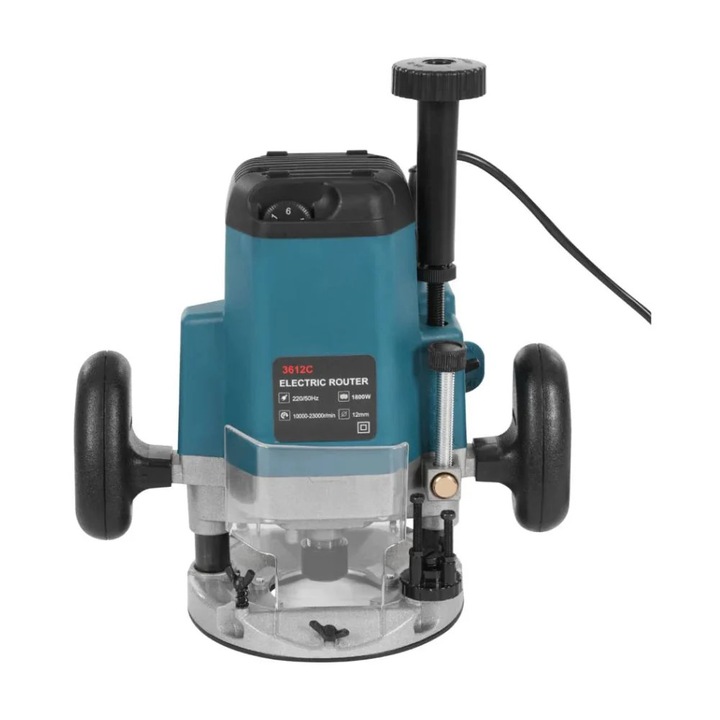 Електрическа машина за рязане на дърво, 2200W, Регулируема скорост, Фреза за дърво, Гравиране, Набраздяване, Син