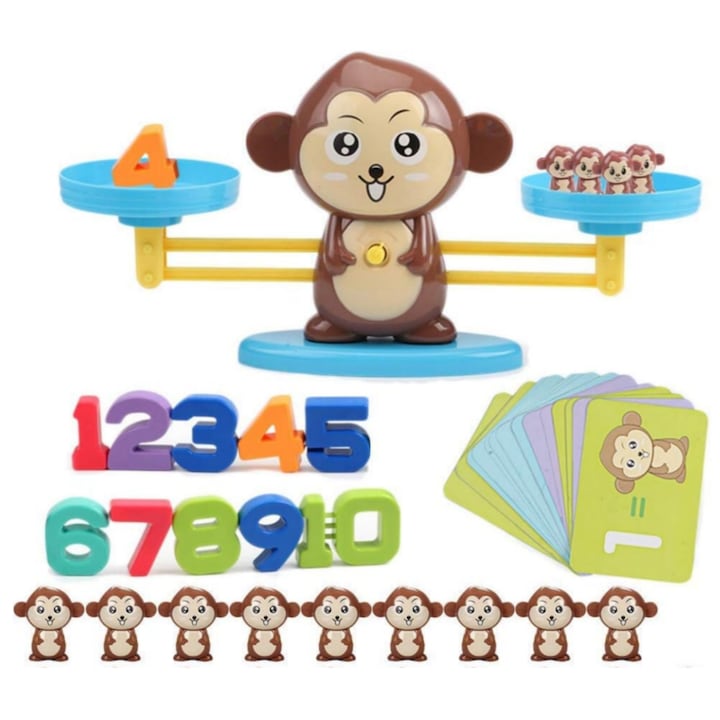 Jucarieeducativa tip balanta, Vanaxalife, moedl maimuta, multicolor, 3+