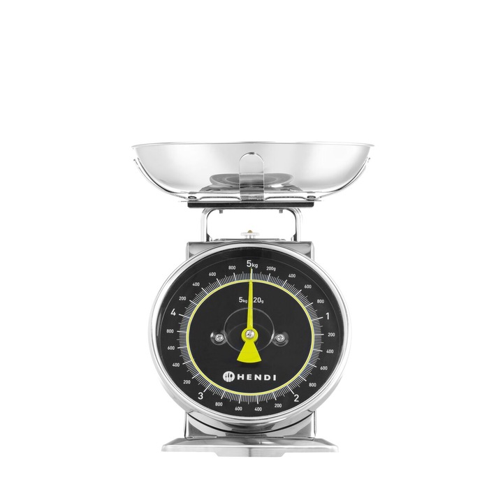 Cantar mecanic cu bol, Hendi, 5kg, otel inoxidabil, 207x231x254mm