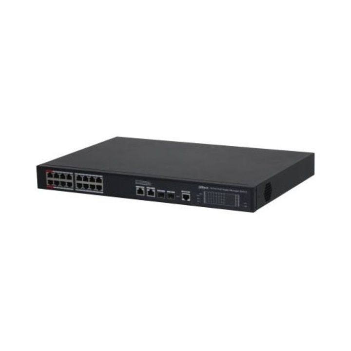 Switch gestionabil Dahua S4220-16GT-190 20 porturi, 16 porturi PoE, 2 porturi SFP, 20xGigabit LAN