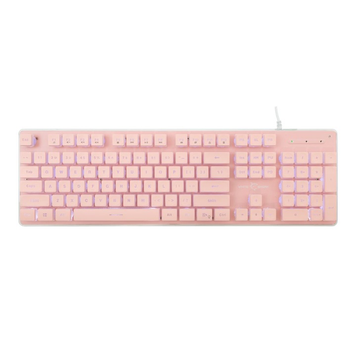 Геймърска клавиатура White Shark Tachi, RGB, USB, Розов
