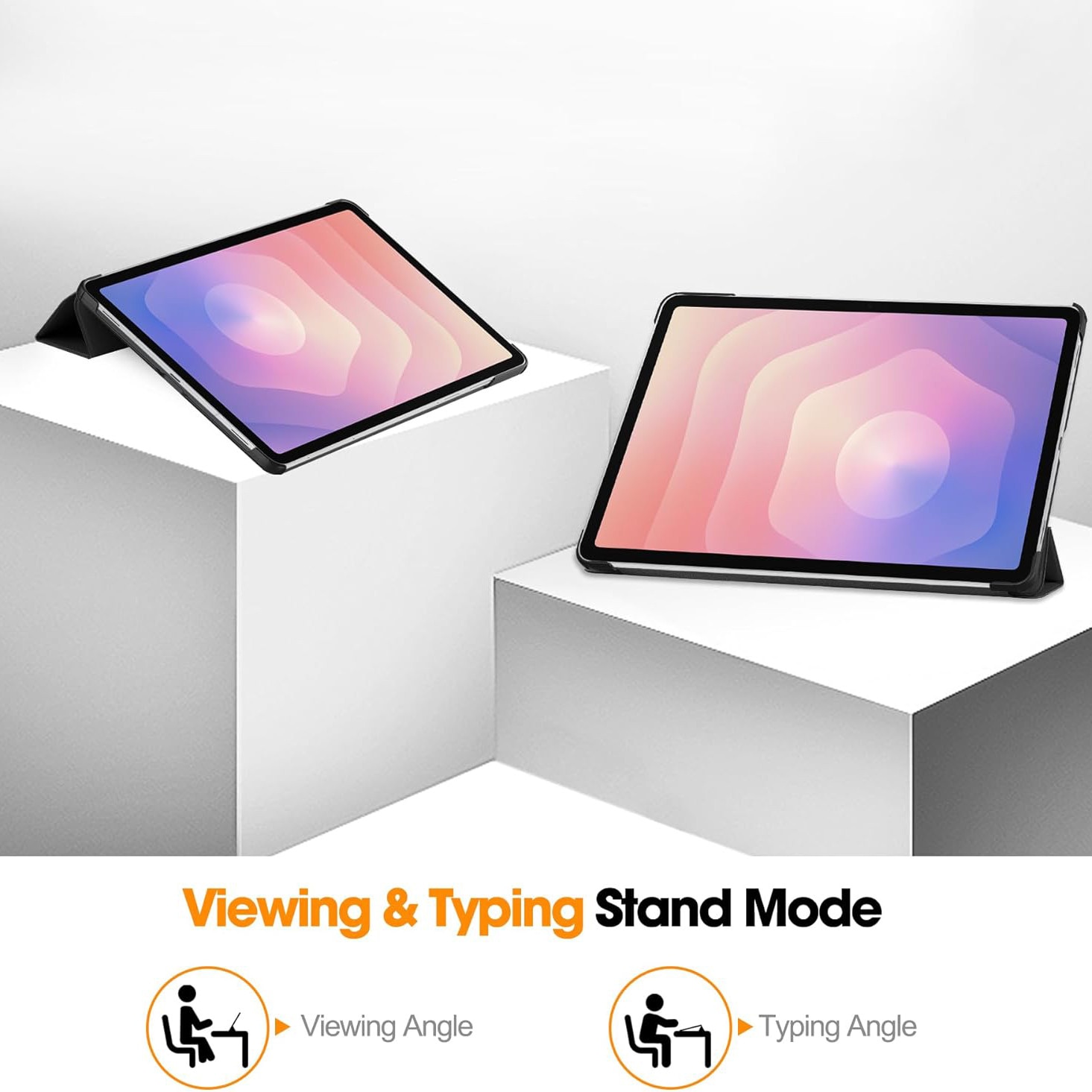 Husa tableta flip, neagra, pentru Samsung Galaxy Tab S11ultra 14.6', din piele PU, rezistenta la zgarieturi, cu functie de somn activare automata