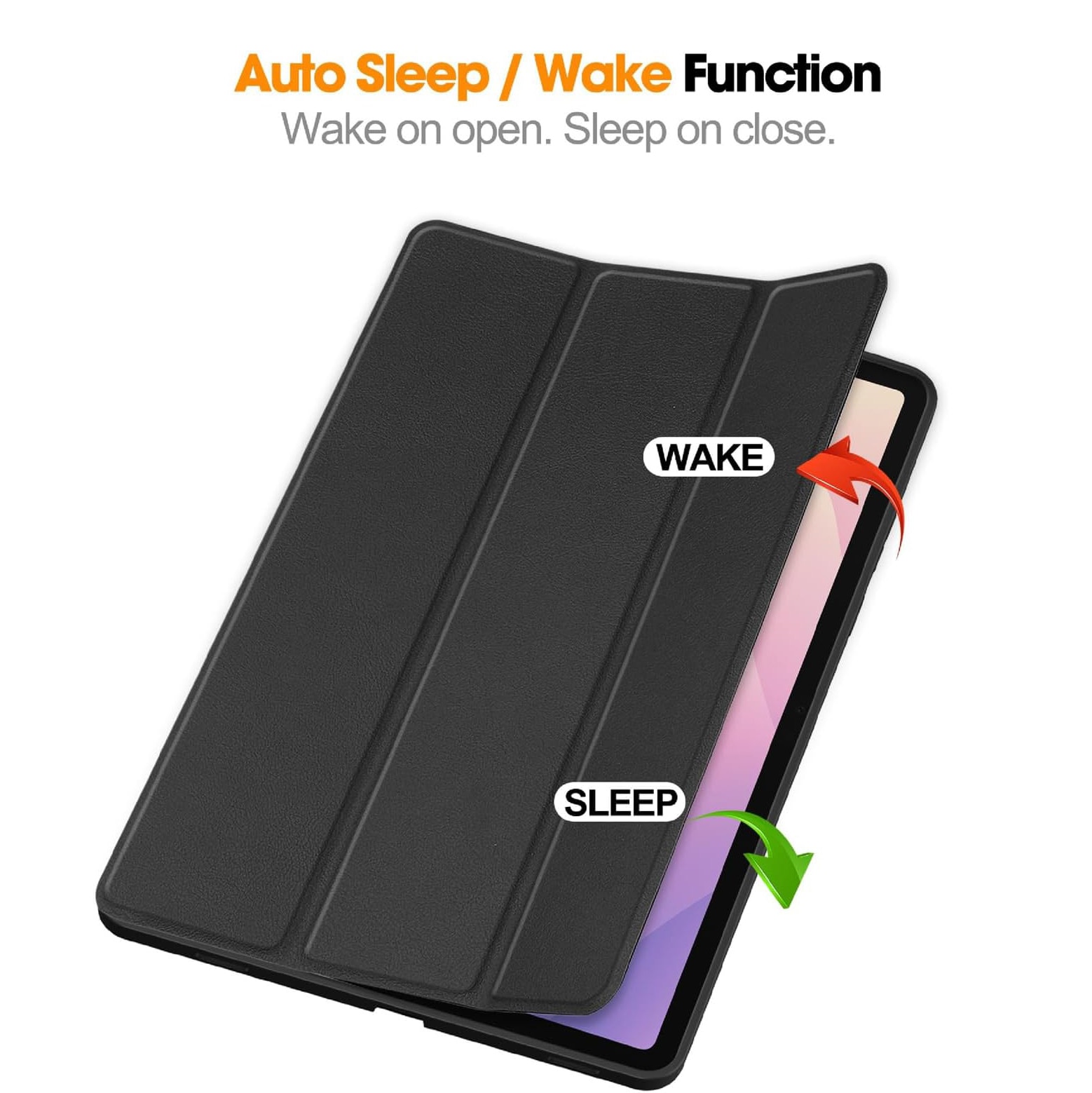 Husa tableta flip, neagra, pentru Samsung Galaxy Tab S11ultra 14.6', din piele PU, rezistenta la zgarieturi, cu functie de somn activare automata
