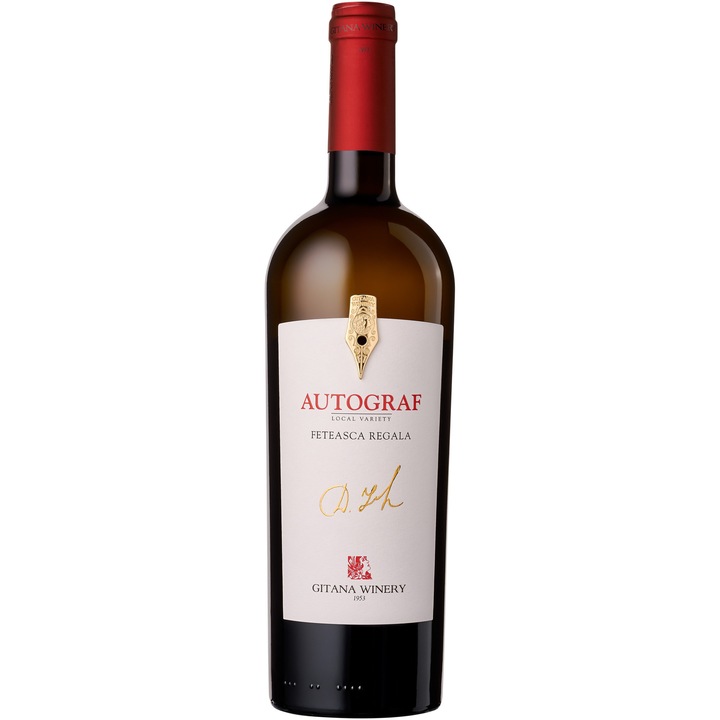 Vin Alb Gitana Autograf, Feteasca Regala, Sec, 0.75l