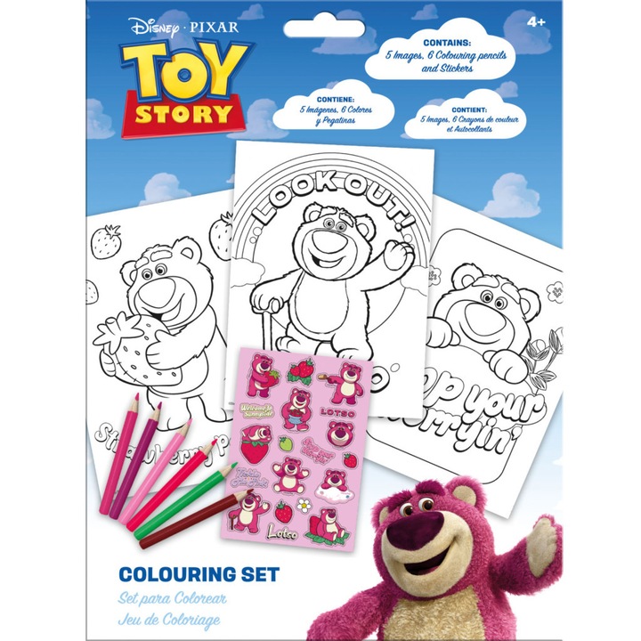 Set de colorat cu autocolante Lotso