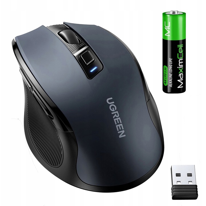 Безжична мишка Ugreen 4000 DPI, лазерна, USB, безшумна, AA