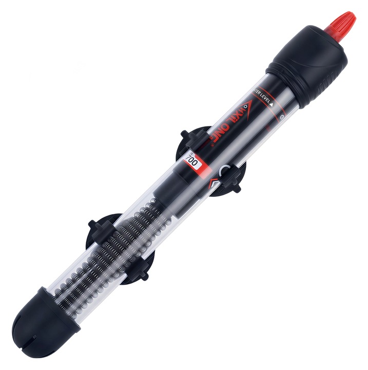 Incalzitor Submersibil Automat pentru Acvariu (200W), Termostat Reglabil 17-33°C, Sticla Anti-Explozie, Mentine Temperatura Constanta, Ideal pentru Acvarii de 50-60cm