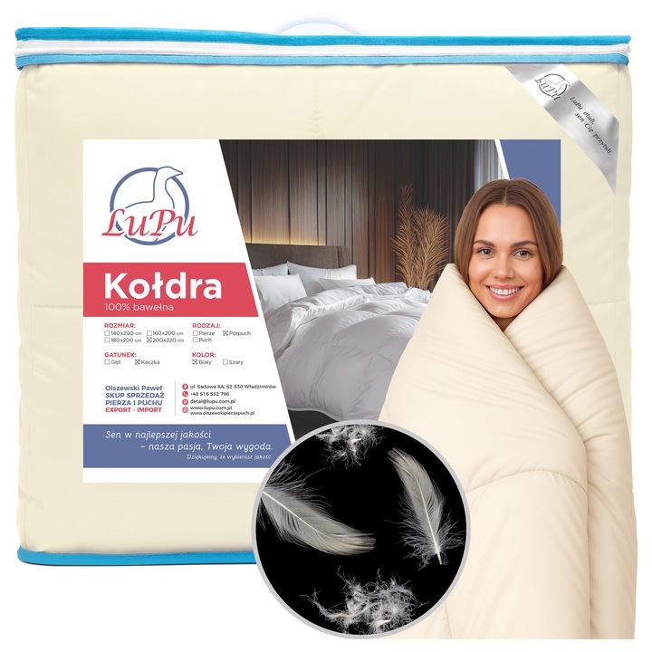 Pilóta 200x220cm LuPu meleg antiallergén paplan, polpuch, bézs