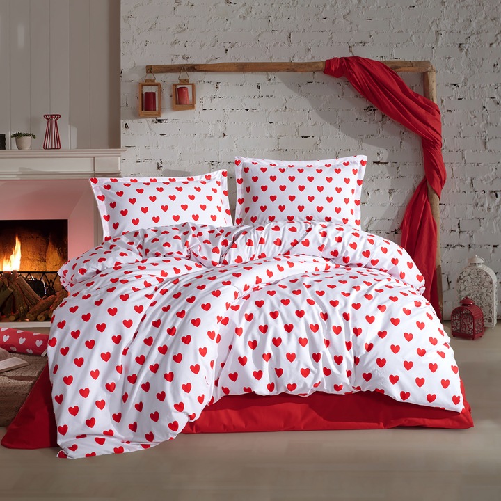 Lenjerie de pat king size Mador Clasy, 100% bumbac, ranforce, dimensiuni 260x240cm, multicolor