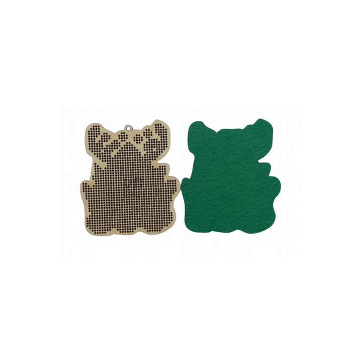 Set de brodat pe baza din lemn Kind Fox "Casa de Craciun primitoare" 8х9.5cm