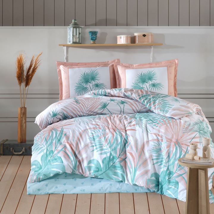 Lenjerie de pat Ranforce Mador king size, 100% bumbac, culori rezistente, 260x240cm