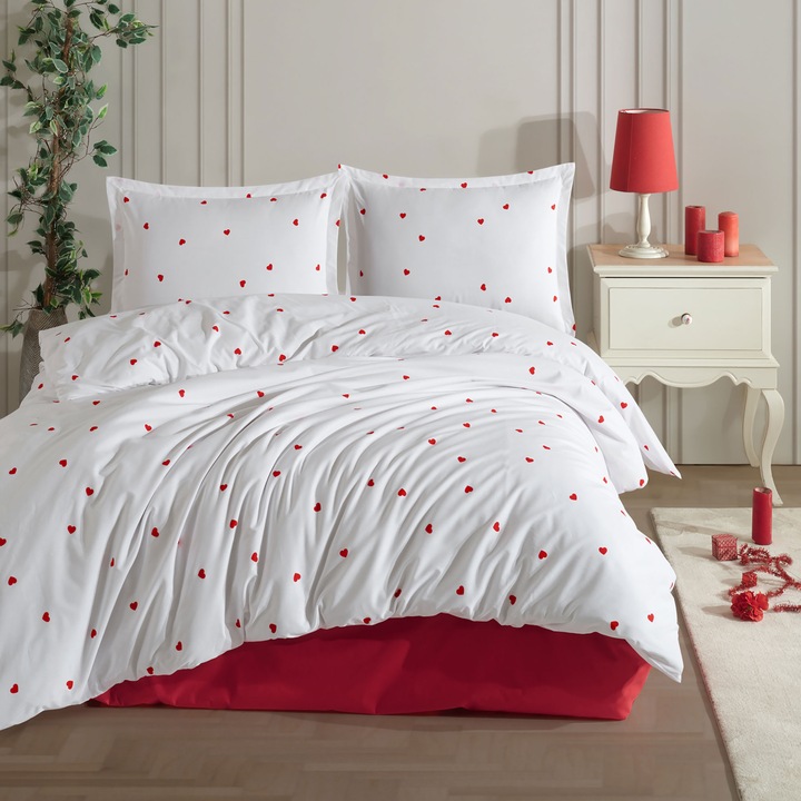 Lenjerie de pat king size Mador Clasy, 100% bumbac, 260x240cm, culori durabile