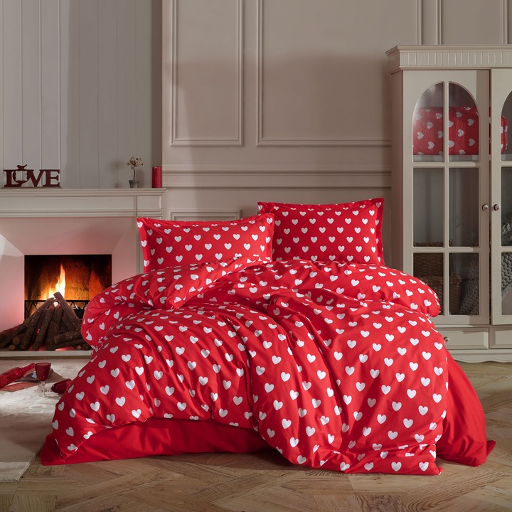 Lenjerie de pat king size Mador Clasy, 100% bumbac, dimensiuni 260x240cm, culori durabile