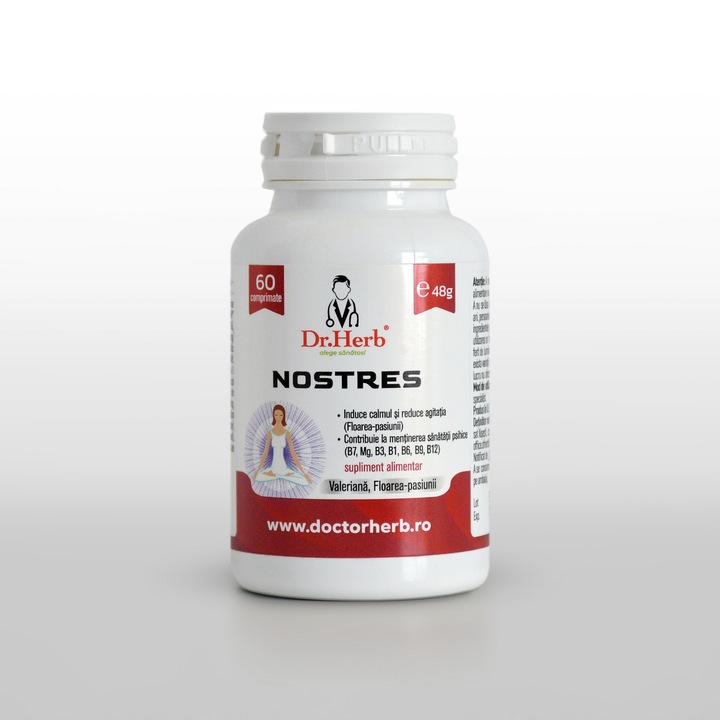 Supliment calmare Nostres, 60 comprimate, valeriana si floarea pasiunii