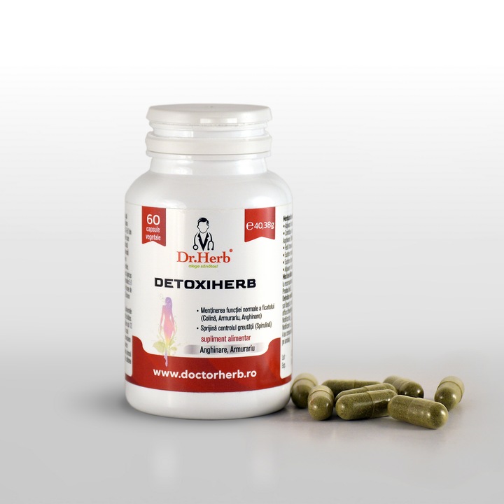 Supliment detoxifiere ficat Detoxiherb 60 capsule