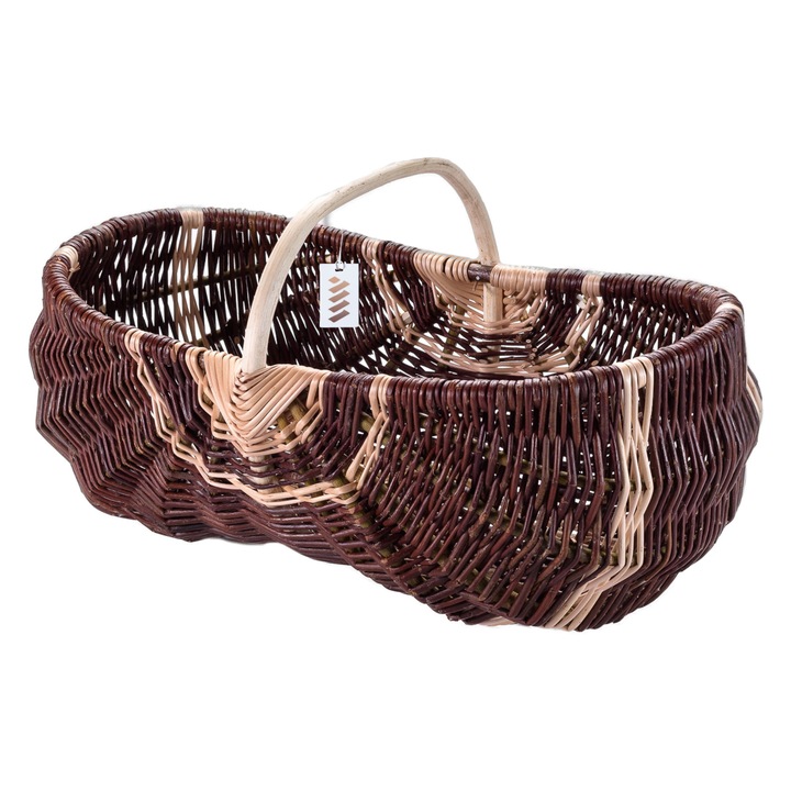 Cos rachita, Wicker World, Maro Bej, 47x28x28 cm, pentru legume, pentru fructe, 1 kg