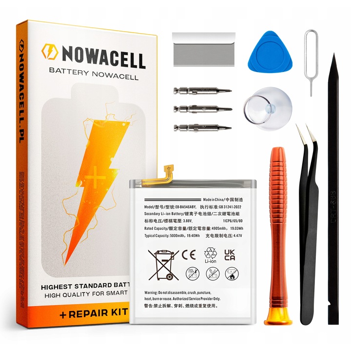 Батерия EB-BA546ABY 5000 mAh за SAMSUNG GALAXY A54 5G NOWACELL + Комплект инструменти