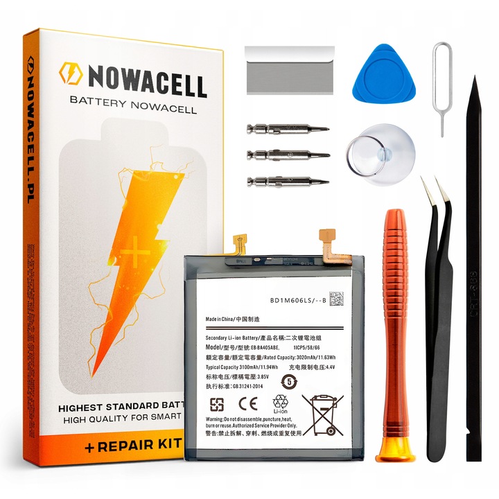 Nowacell EB-BA405ABE 3100 mAh akkumulátor SAMSUNG Galaxy A40-hez + szerszámkészlet