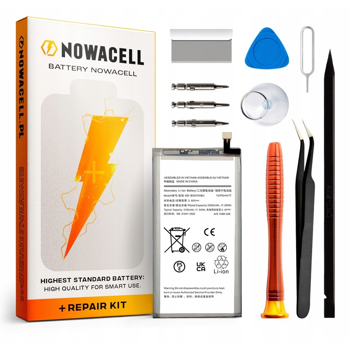 Bateria EB-BG970ABU 3100 mAh pentru SAMSUNG GALAXY S10E + Set de unelte marca NOWACELL