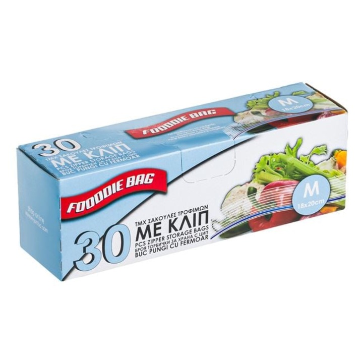 Pungi pentru Alimente cu Zipper, Mici, 30 buc, 18x20cm