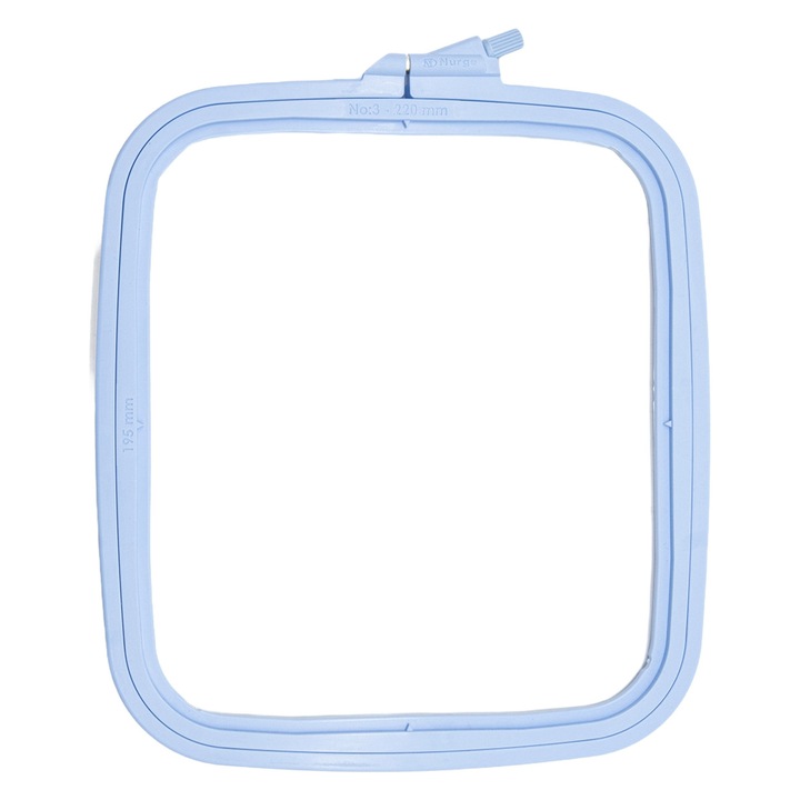 Gherghef de plastic patrat Nurge Nr.3 albastru 19.5x22 cm