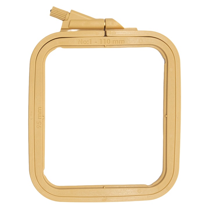 Nurge négyzet alakú műanyag hímzőkeret, Nr.1 barna, 9.5x11 cm