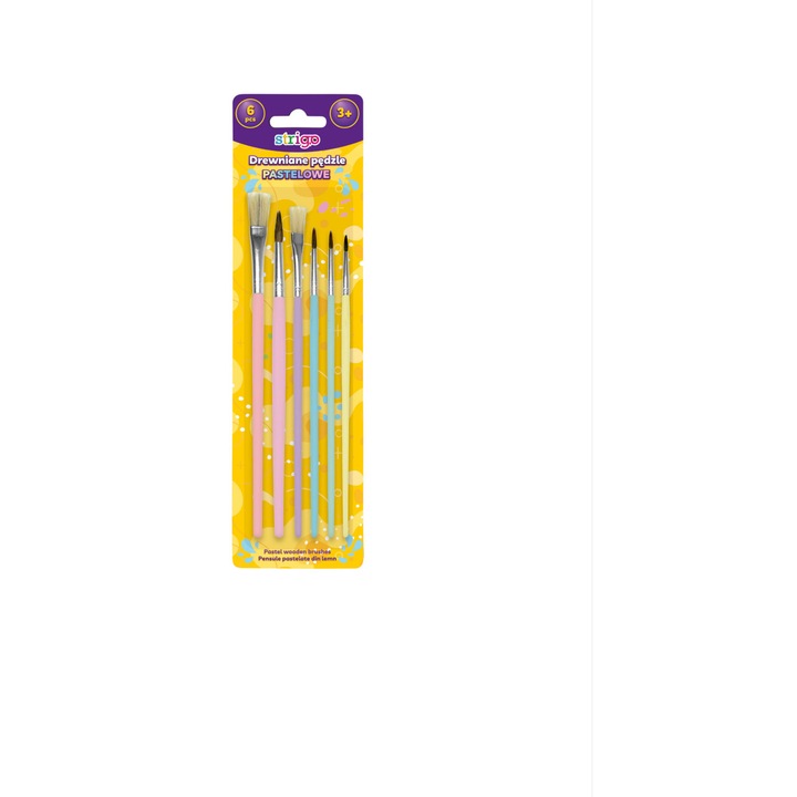 Set pensule acuarela Strigo 6 bucati culori pastel