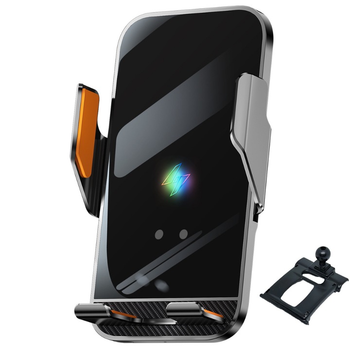 Suport auto telefon VELTROVA cu incarcare wireless 15W, prindere dedicata pentru BMW X3 F25 (2011-2017) si BMW X4 F26 (2015-2018), senzor automat, rotire 360°, montaj stabil pe bord prin clipsare