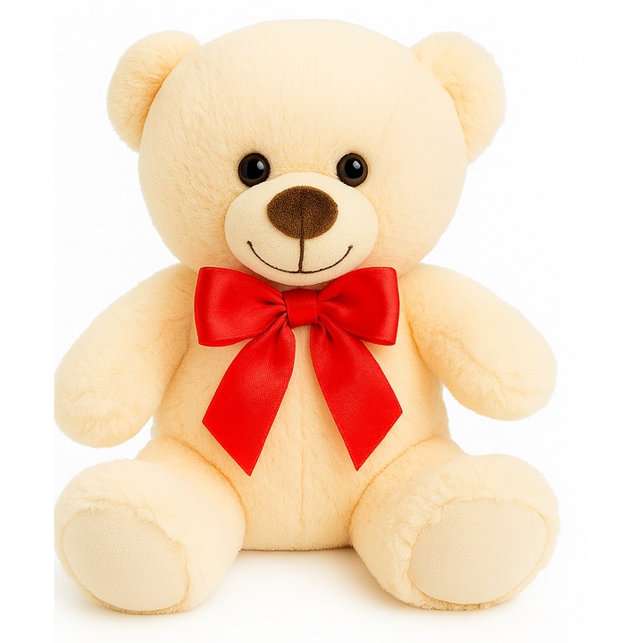 Urs de plus 22 cm, material catifelat, design prietenos, multicolor 17x13x22 cm