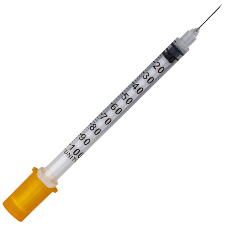 Seringi insulina PRIMA 1ml cu ac fix 27G, sterile, set 100 bucati