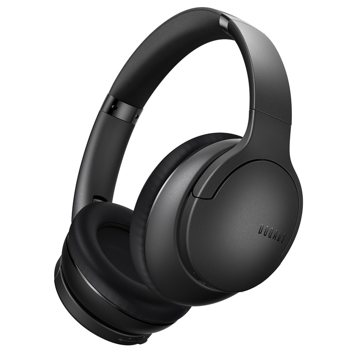 Doqaus Over-Ear vezeték nélküli fejhallgató, 90 óra lejátszási idő, Bluetooth 5.4, összecsukható, fekete