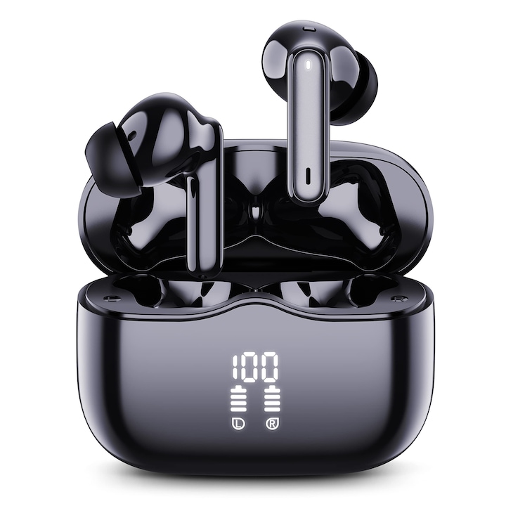 Vezeték nélküli in-ear fülhallgató, xinwld, Bluetooth 5.4, 4 mikrofon, fekete