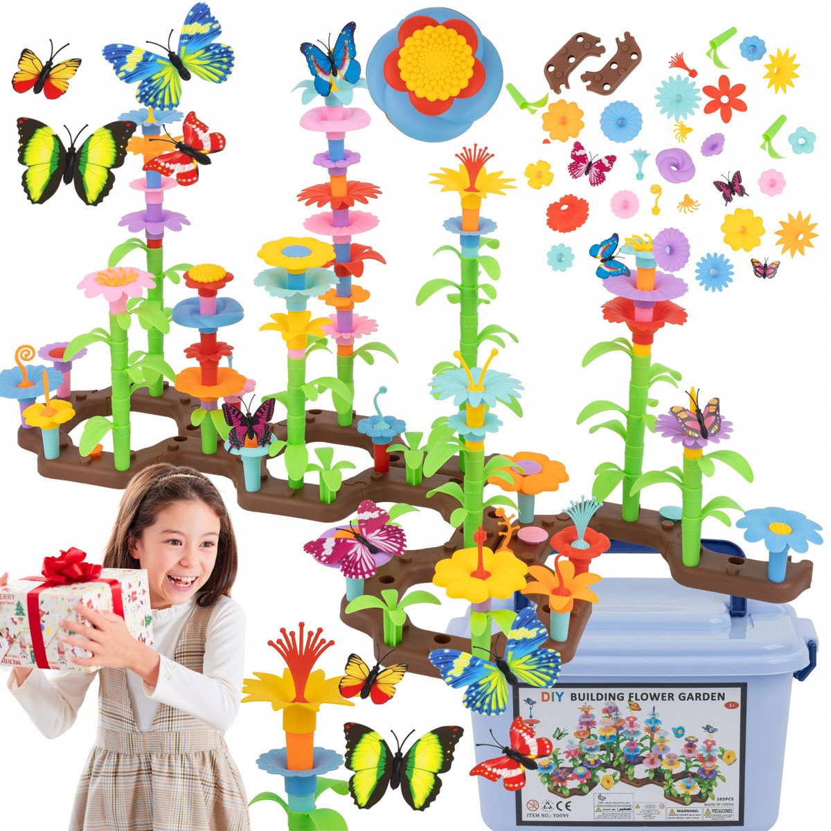 No75youko867797 FLOWERS and GARDEN 4段 Set de constructie Flower Garden, 165 elemente, culori variate