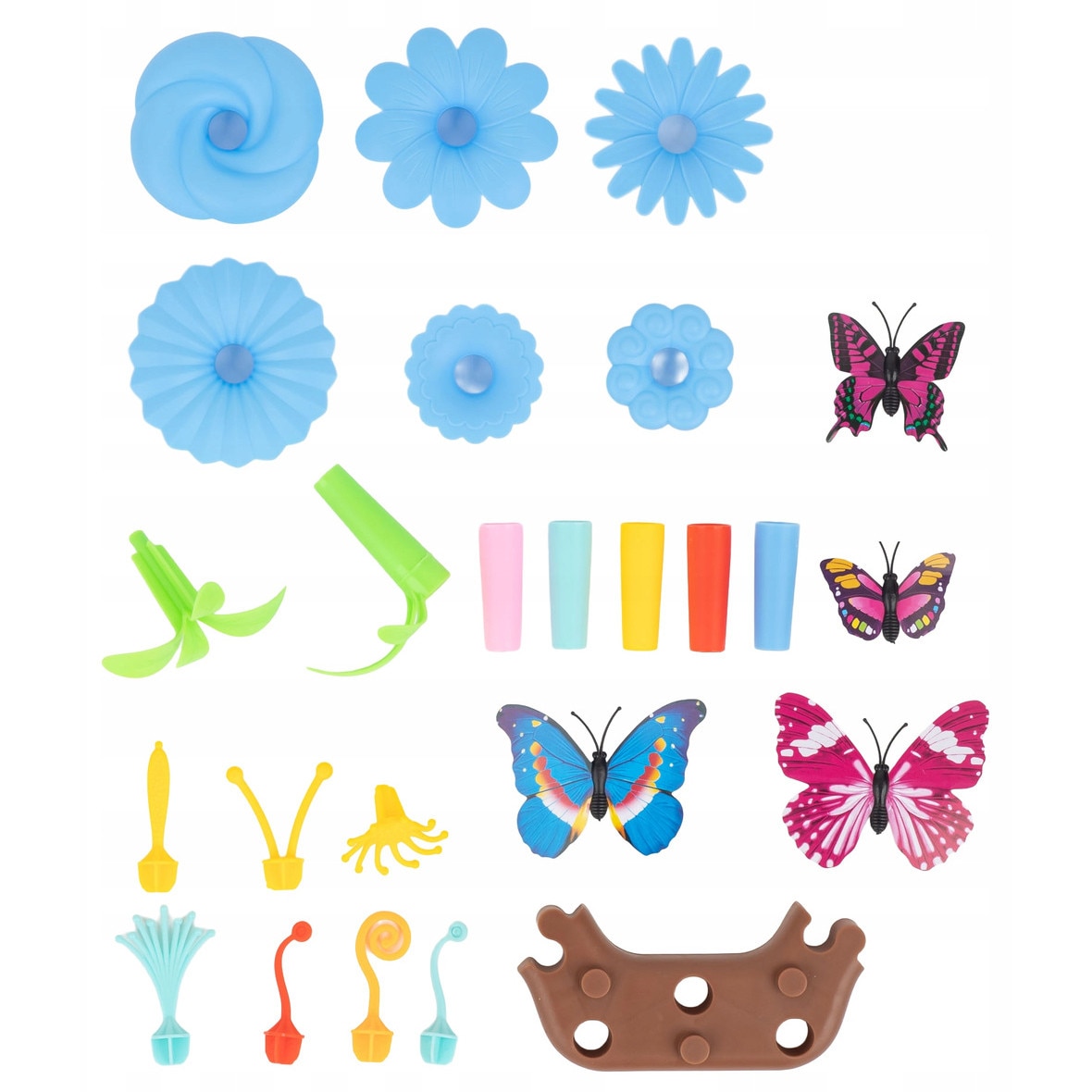 Set de constructie Flower Garden, 165 elemente, culori variate