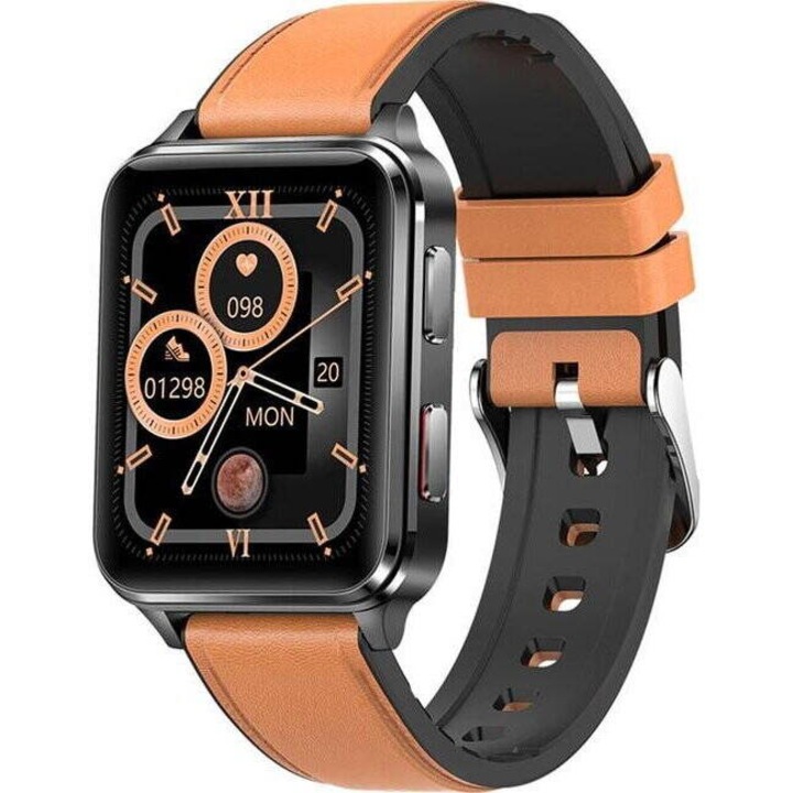 Smartwatch Kumi KU5 Pro 1.7 inch, piele naturala, unisex