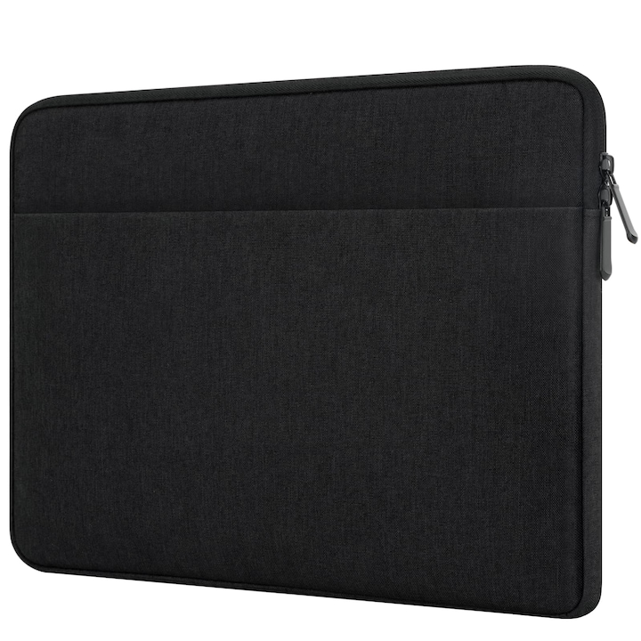 Husa Laptop Hedugo Cu Buzunar Pentru Accesorii, Husa Captusita Pentru Laptop De 13 Pana La 14 Inch, Compatibila Cu Macbook Air/Pro, Husa De Protectie Pentru Laptop De 13" Pana La 14", Chromebook/Notebook/Tableta, Neagra