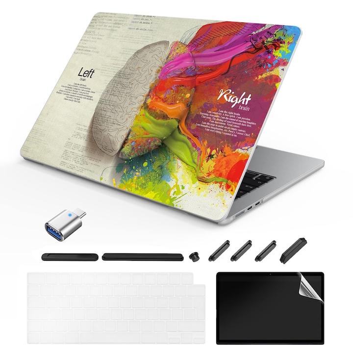 Husa Tedawen Compatibila Cu Macbook Air 13, 6 Inch, Model Lansat 2022-2025, M4 A3240 M3 A3113 M2 A2681, Cip Imprimat, Carcasa Rigida Pentru Laptop, Pentru Macbook Air 13, 6 Inch, Intellectual Brain A6