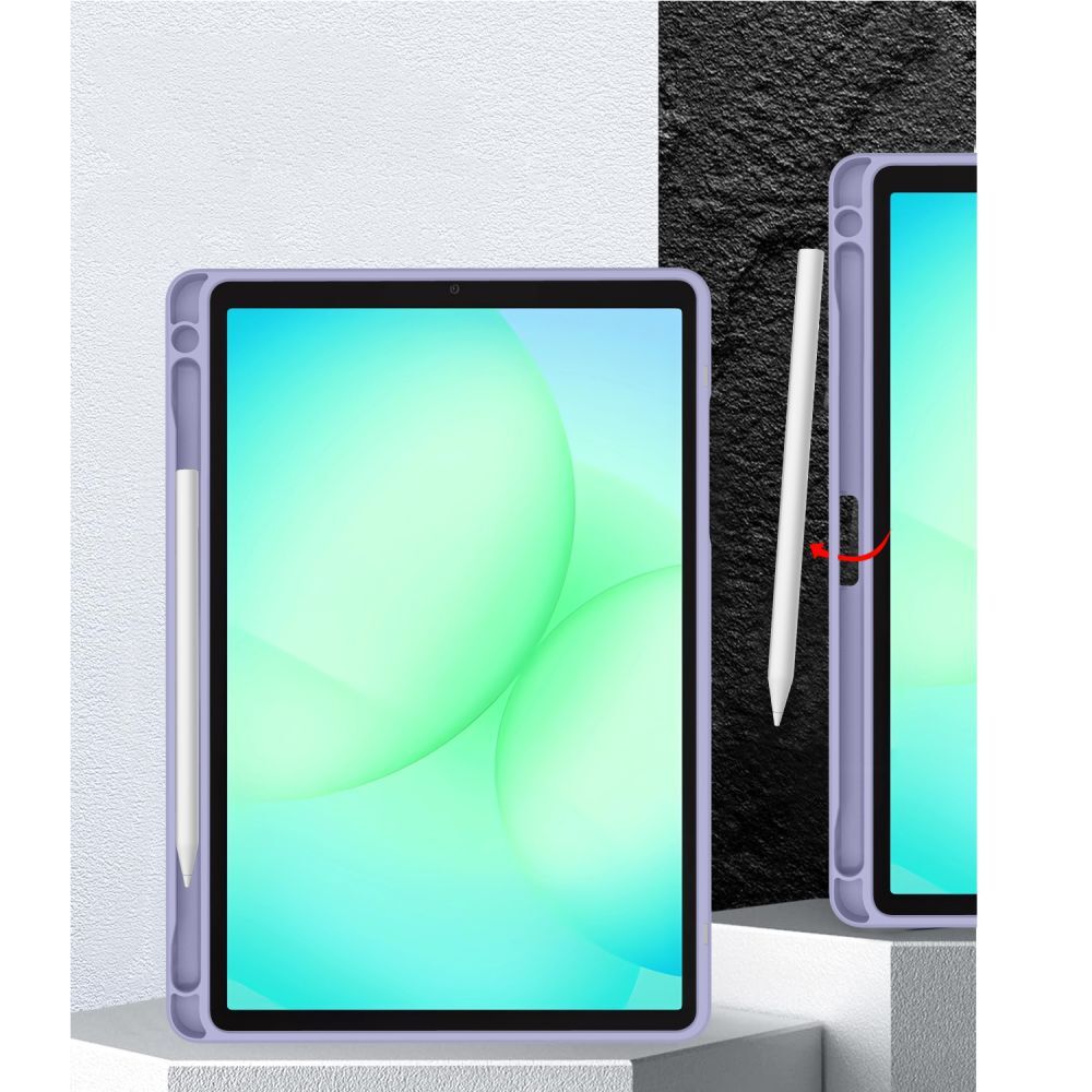 Husă tabletă compatibilă cu Samsung Galaxy Tab A9+ Plus 11.0 X210 / X216 - TECH-PROTECT HYBRID LILA MARBLE, cu suport creion