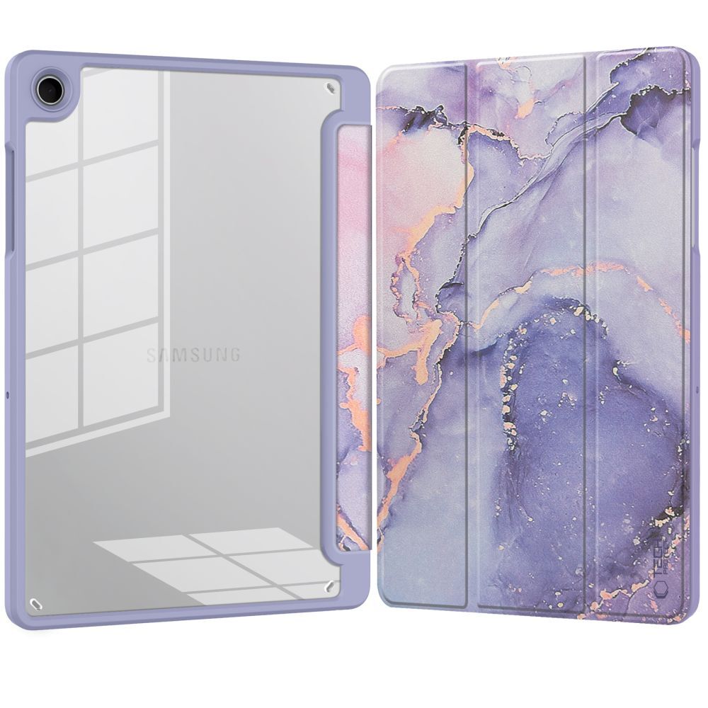 Husă tabletă compatibilă cu Samsung Galaxy Tab A9+ Plus 11.0 X210 / X216 - TECH-PROTECT HYBRID LILA MARBLE, cu suport creion