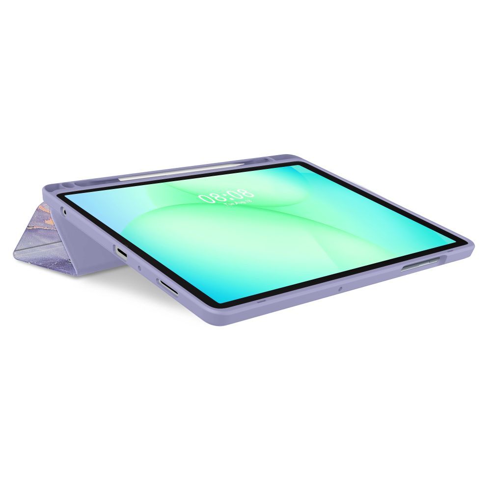 Husă tabletă compatibilă cu Samsung Galaxy Tab A9+ Plus 11.0 X210 / X216 - TECH-PROTECT HYBRID LILA MARBLE, cu suport creion