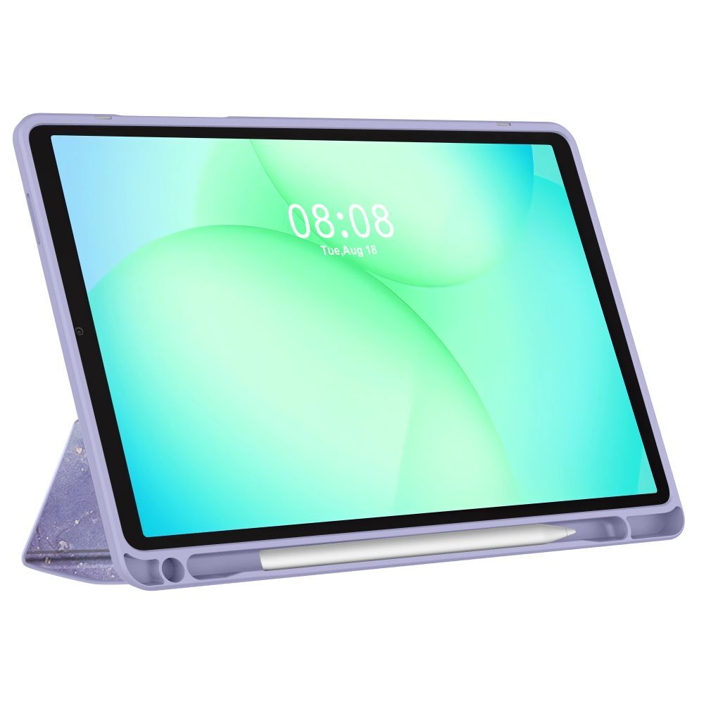 Husă tabletă compatibilă cu Samsung Galaxy Tab A9+ Plus 11.0 X210 / X216 - TECH-PROTECT HYBRID LILA MARBLE, cu suport creion
