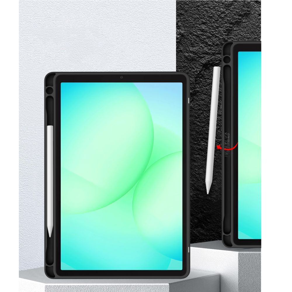 Husă tabletă compatibilă cu Samsung Galaxy Tab A11+ Plus (SM-X310, SM-X315, SM-X236) - Tech-Protect Hybrid negru, cu suport pentru stylus