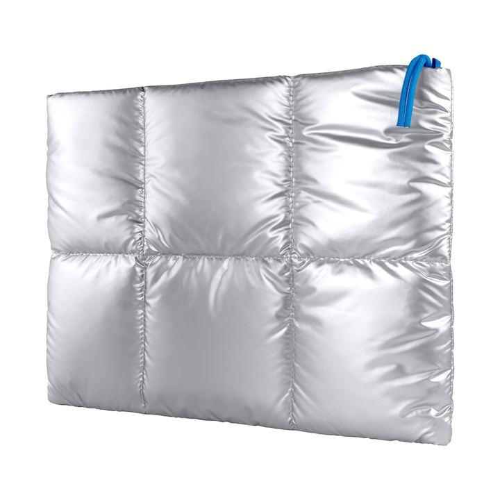 Baagoaz Geanta Laptop Puffer 15-16 Inch, Husa Laptop Captusita Din Argintiu Metalizat, Geanta Laptop Protectoare Hidrofuga Pentru Macbook 15-16, Chromebook Pc Laptop, Femei Si Barbati
