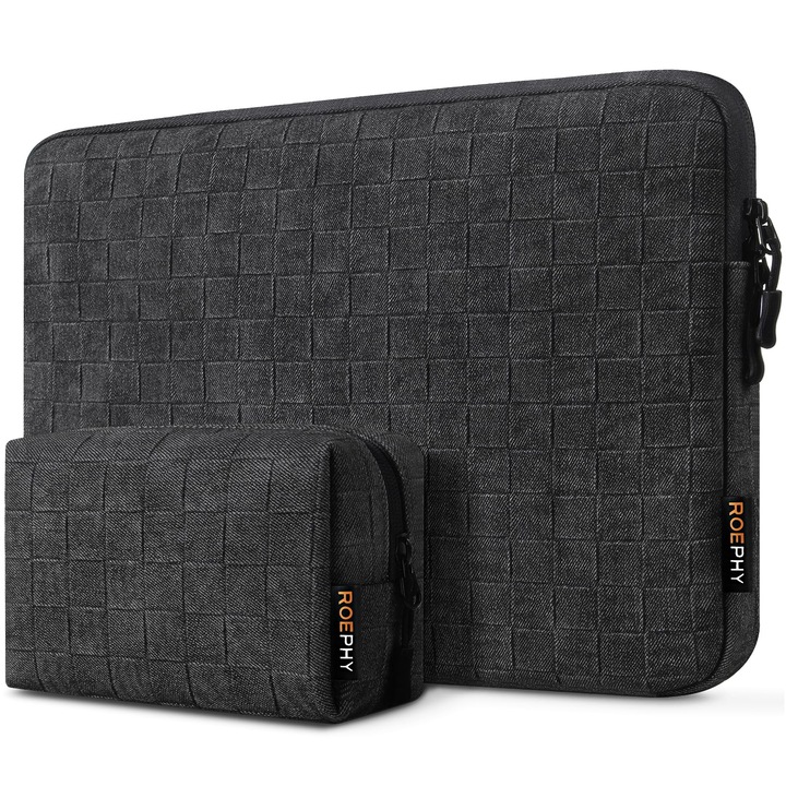 Husa De Protectie Impermeabila Roephy Pentru Laptop De 16 Inch, Rezistenta La Socuri, Pentru Macbook Pro 16" M1/M2/M3, Dell Xps 16 Si Laptopuri Business (Hp/Lenovo/Asus) - Negru Gri