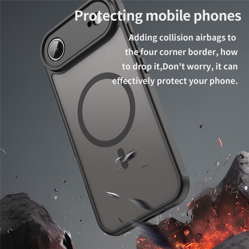 Husa pentru iPhone 17 Air, Joyshell Frost Matte cu MagSafe, Protectie Completa, Negru