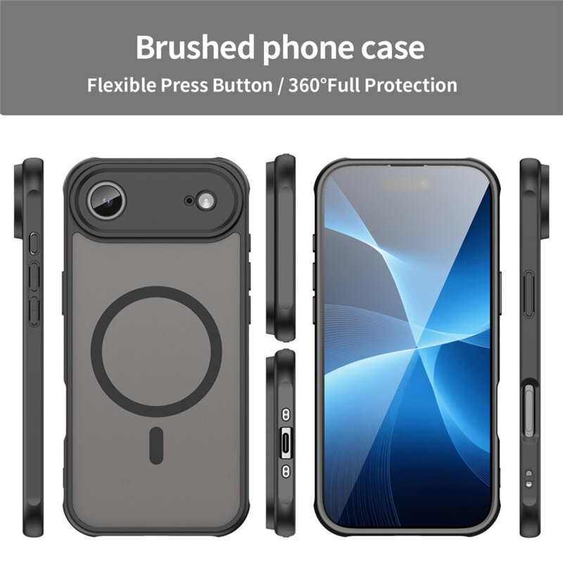 Husa pentru iPhone 17 Air, Joyshell Frost Matte cu MagSafe, Protectie Completa, Negru