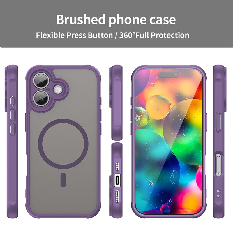 Husa pentru iPhone 17, Joyshell Frost Matte cu MagSafe, Protectie Completa, Mov
