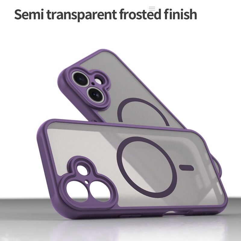 Husa pentru iPhone 17, Joyshell Frost Matte cu MagSafe, Protectie Completa, Mov