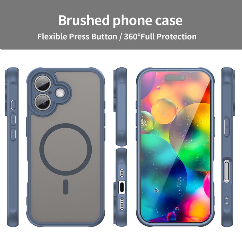 Husa pentru iPhone 17, Joyshell Frost Matte cu MagSafe, Protectie Completa, Bleumarin