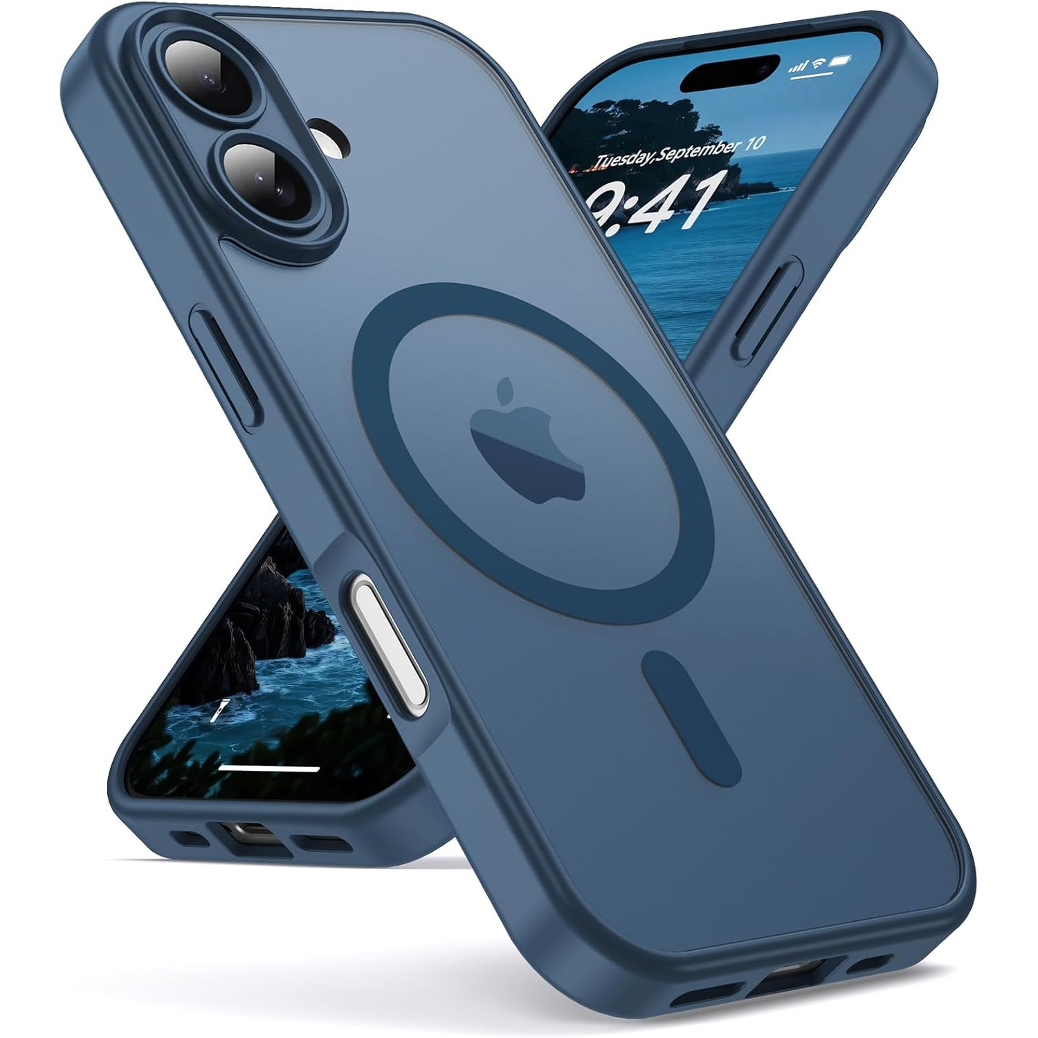 Husa pentru iPhone 17, Joyshell Frost Matte cu MagSafe, Protectie Completa, Bleumarin